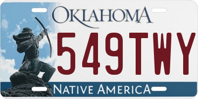 OK license plate 549TWY