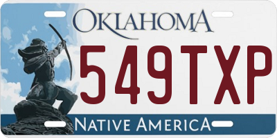 OK license plate 549TXP