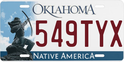 OK license plate 549TYX
