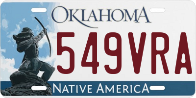 OK license plate 549VRA