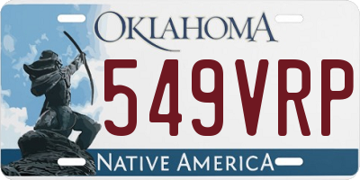 OK license plate 549VRP