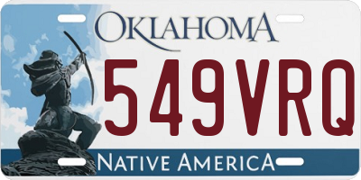 OK license plate 549VRQ