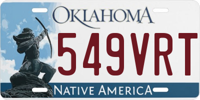 OK license plate 549VRT
