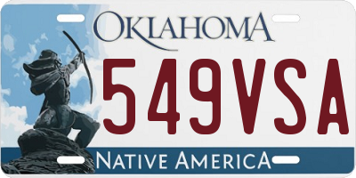 OK license plate 549VSA