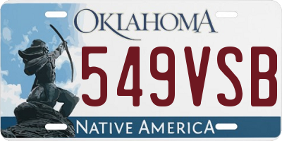 OK license plate 549VSB