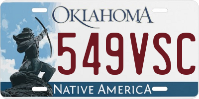 OK license plate 549VSC