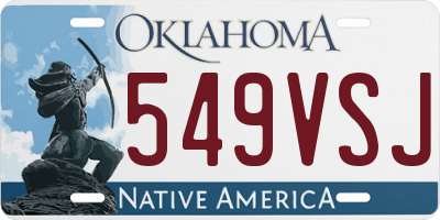 OK license plate 549VSJ