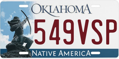 OK license plate 549VSP