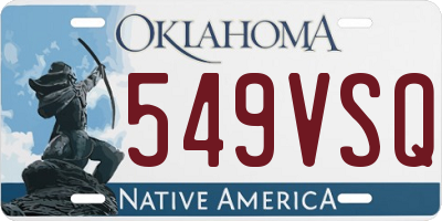 OK license plate 549VSQ