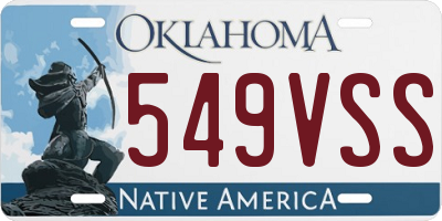 OK license plate 549VSS