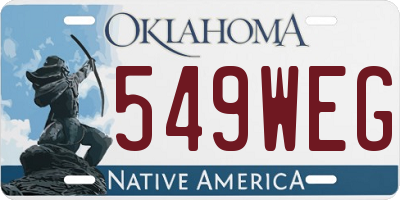 OK license plate 549WEG