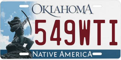 OK license plate 549WTI