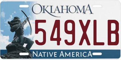 OK license plate 549XLB