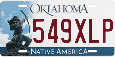 OK license plate 549XLP