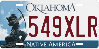OK license plate 549XLR