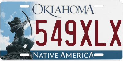 OK license plate 549XLX