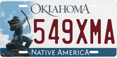OK license plate 549XMA