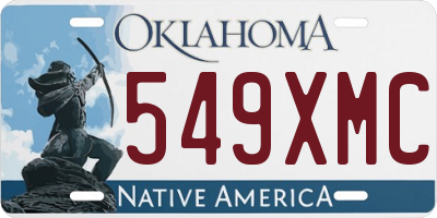 OK license plate 549XMC
