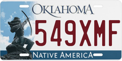 OK license plate 549XMF