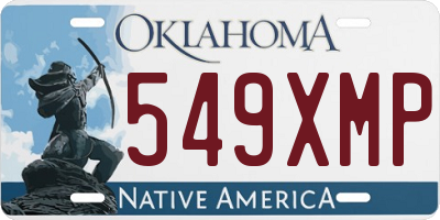 OK license plate 549XMP