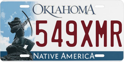 OK license plate 549XMR