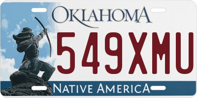 OK license plate 549XMU