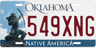 OK license plate 549XNG