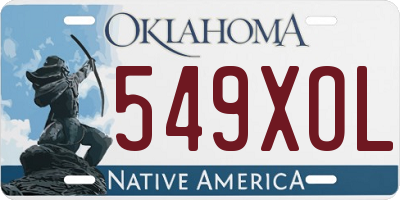 OK license plate 549XOL
