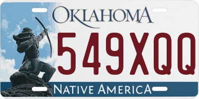 OK license plate 549XQQ