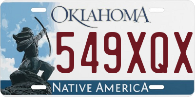 OK license plate 549XQX