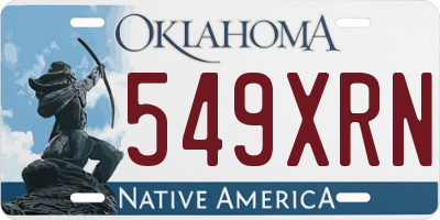 OK license plate 549XRN