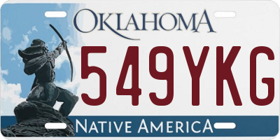 OK license plate 549YKG