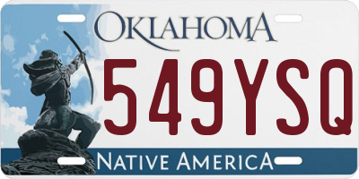 OK license plate 549YSQ