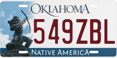 OK license plate 549ZBL