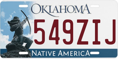OK license plate 549ZIJ