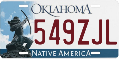 OK license plate 549ZJL