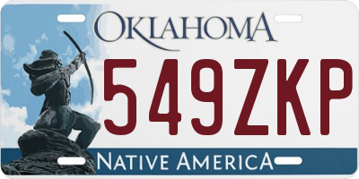 OK license plate 549ZKP