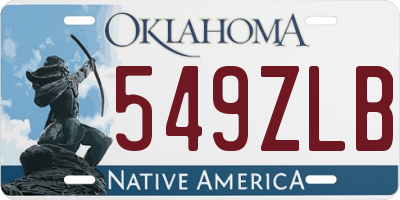 OK license plate 549ZLB