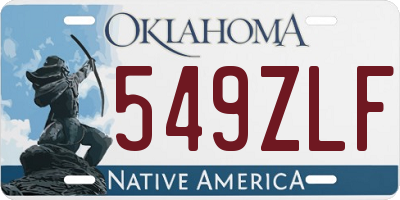 OK license plate 549ZLF