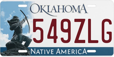 OK license plate 549ZLG