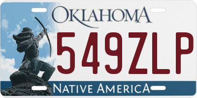 OK license plate 549ZLP