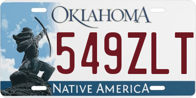 OK license plate 549ZLT