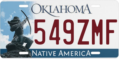 OK license plate 549ZMF