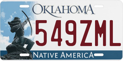 OK license plate 549ZML