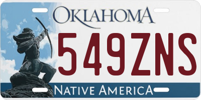 OK license plate 549ZNS