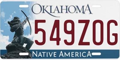 OK license plate 549ZOG