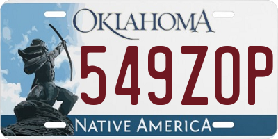 OK license plate 549ZOP