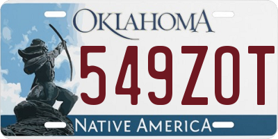 OK license plate 549ZOT