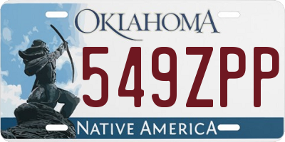 OK license plate 549ZPP