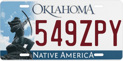 OK license plate 549ZPY